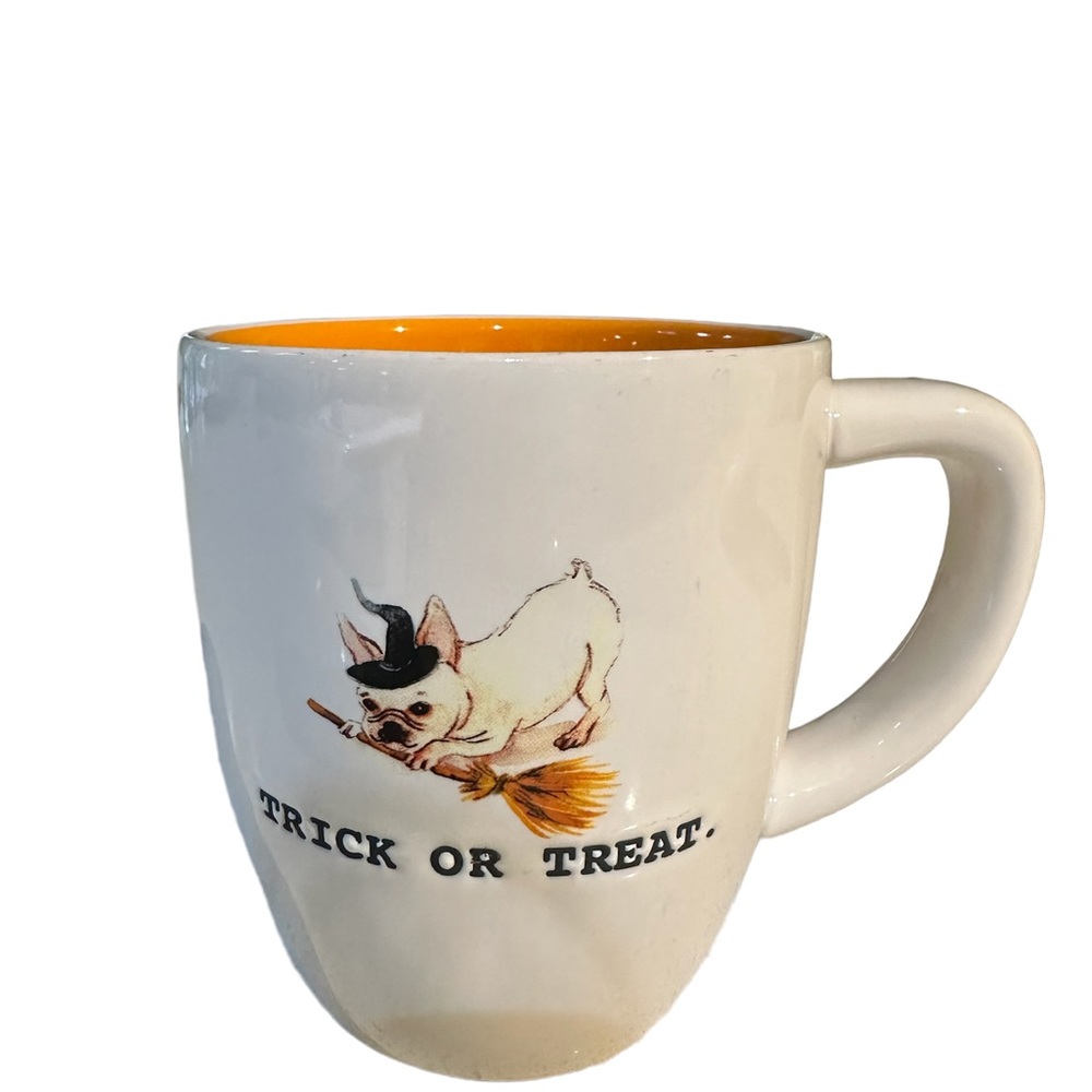 Rae Dunn by Magenta TRICK OR TREAT French Bulldog Halloween Coffee Tea Mug